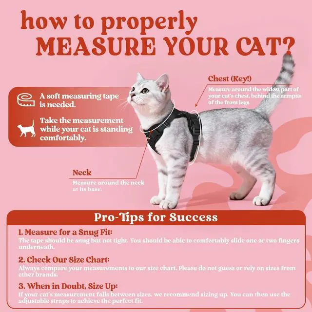 Alt view image 2 of 7 - Cat Harness and Leash Set, Escape Proof Vest, Black