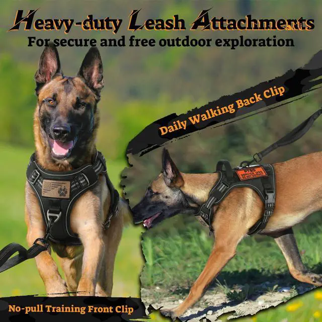 Alt view image 3 of 7 - Tactical Dog Harness for Large Dogs, No Pull Service Pet Vest
