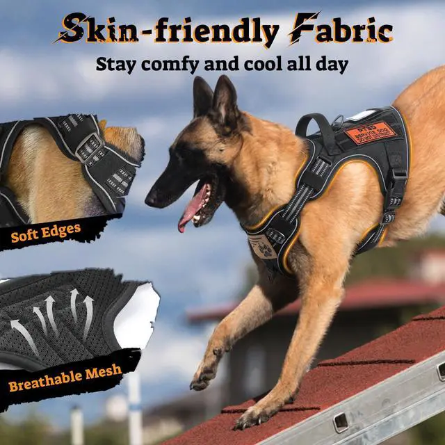 Alt view image 4 of 7 - Tactical Dog Harness for Large Dogs, No Pull Service Pet Vest