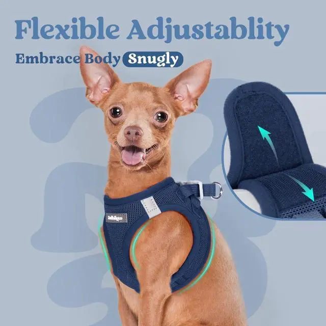Alt view image 7 of 7 - Step-in Small Dog Harness, Puppy Vest for Small Sized Pet