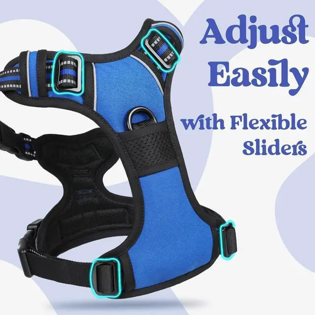 Alt view image 4 of 7 - Dog Harness Medium Sized, Updated Easy On & Off with 3 Buckles