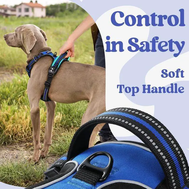 Alt view image 5 of 7 - Dog Harness Medium Sized, Updated Easy On & Off with 3 Buckles