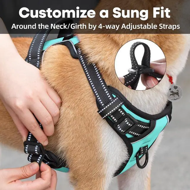 Alt view image 5 of 7 - No Pull Dog Harness Medium, Reflective Vest with Front Clip & Handle
