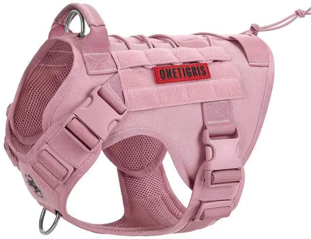 Main image of Tactical Dog Harness Vest,No-Pull Service Dog Vest with Hook & Loop Panels,Adjustable Dog Vest Harness for Walking Hiking Training(Pink,L)