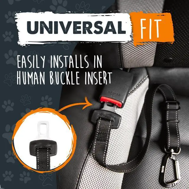 Alt view image 2 of 7 - Paw Dog Seat Belt for Car, Heavy-Duty Aviation Aluminum Carabiner