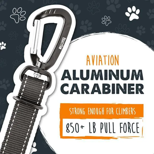 Alt view image 5 of 7 - Paw Dog Seat Belt for Car, Heavy-Duty Aviation Aluminum Carabiner