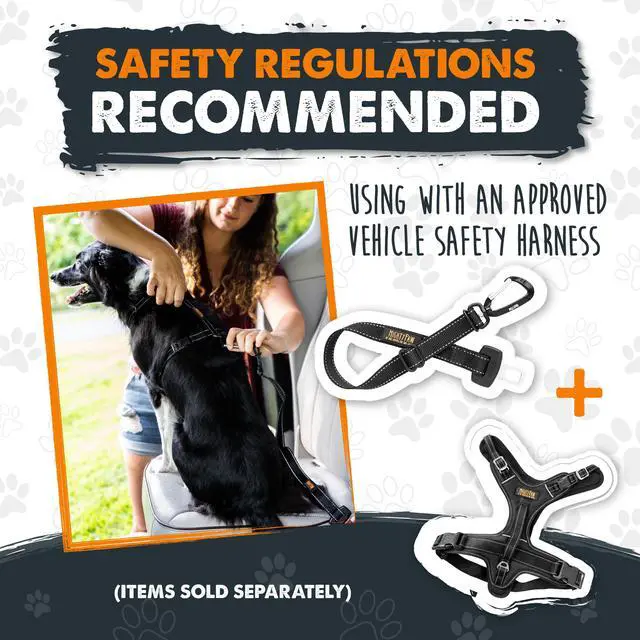 Alt view image 6 of 7 - Paw Dog Seat Belt for Car, Heavy-Duty Aviation Aluminum Carabiner
