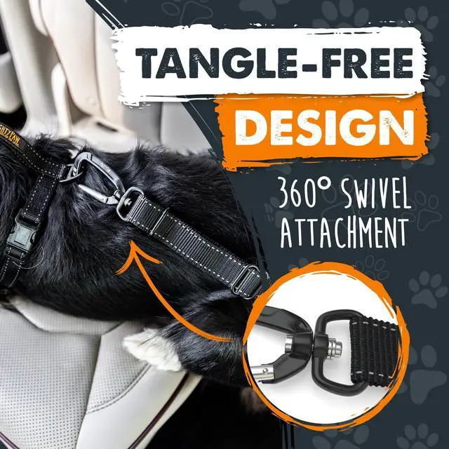 Alt view image 7 of 7 - Paw Dog Seat Belt for Car, Heavy-Duty Aviation Aluminum Carabiner