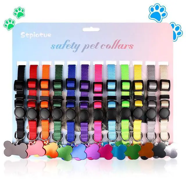 Alt view image 5 of 7 - Upgraded Puppy Collars for Litter Puppy ID Collars Whelping Supplies Soft Nylon Breakaway Coloured Collars with 12 ID Tags and 6 Record Keeping Charts(S)