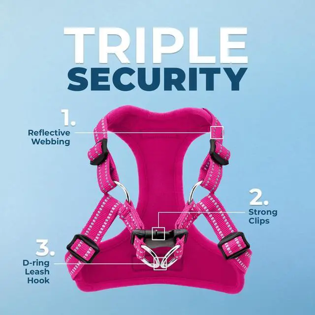 Alt view image 2 of 7 - Voyager Step-in Flex Adjustable Dog Harness - Fuchsia, Medium
