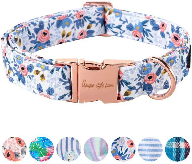 Main image of Dog Collar Metal Buckle Red Rose Puppy Collar Flower Gift Durable Cute for Small Medium Large Boys Girls Dogs