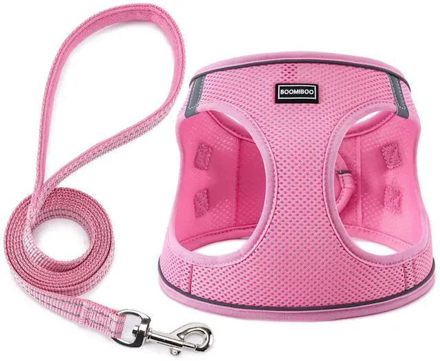 Main image of Dog Harness with Leash Set, Step-in Adjustable Puppy Pet Vest, Pink M