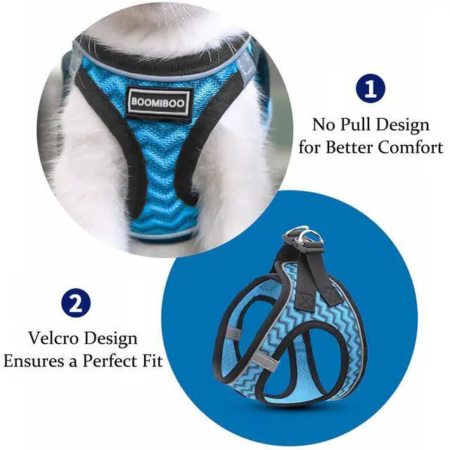 Alt view image 3 of 6 - Dog Harness with Leash Set, Step-in Adjustable Puppy Pet Vest, Pink M