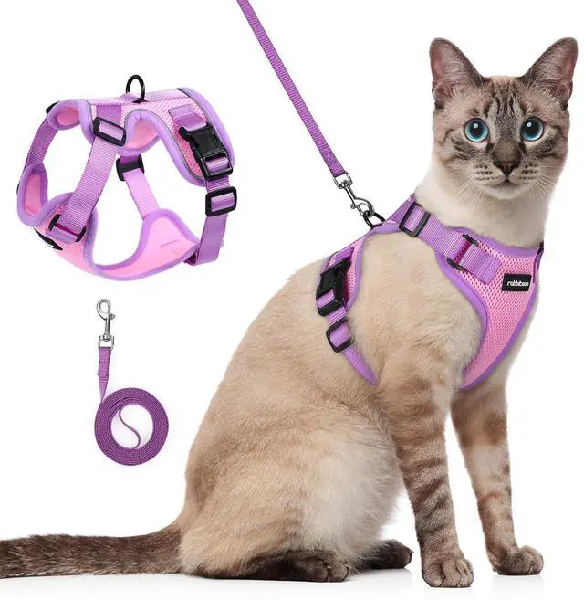 Main image of Cat Harness and Leash Set, Escape Proof, Pink & Purple