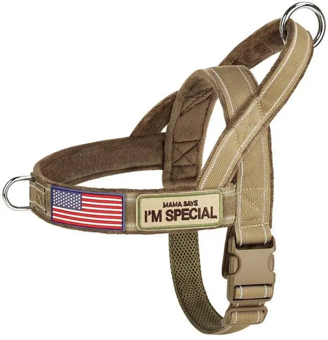 Main image of No Pull Dog Harness with Large Handle,Comfortable,M,Brown