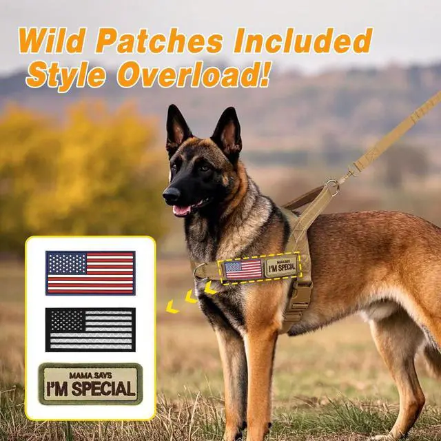 Alt view image 5 of 7 - No Pull Dog Harness with Large Handle,Comfortable,M,Brown