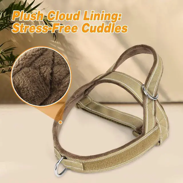Alt view image 7 of 7 - No Pull Dog Harness with Large Handle,Comfortable,M,Brown