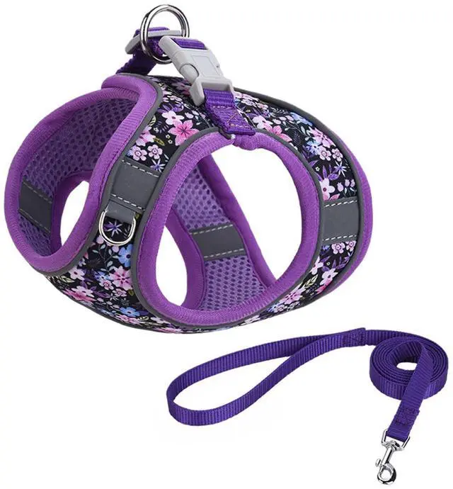 Alt view image 2 of 7 - Step in Dog Harness No Pull Flower Adjustable Soft Mesh Harness