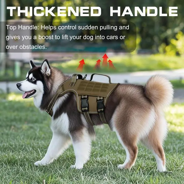 Alt view image 2 of 7 - Dog Harness for Large Dogs, No Pull Tactical Vest with Front Clips