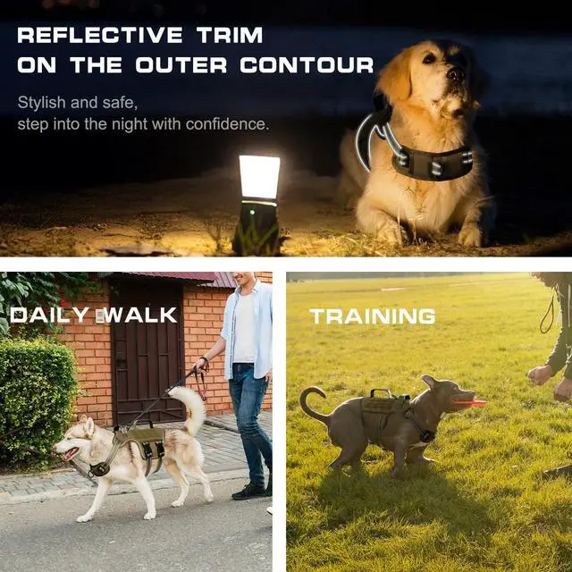 Alt view image 4 of 7 - Dog Harness for Large Dogs, No Pull Tactical Vest with Front Clips