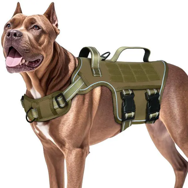 Alt view image 7 of 7 - Dog Harness for Large Dogs, No Pull Tactical Vest with Front Clips