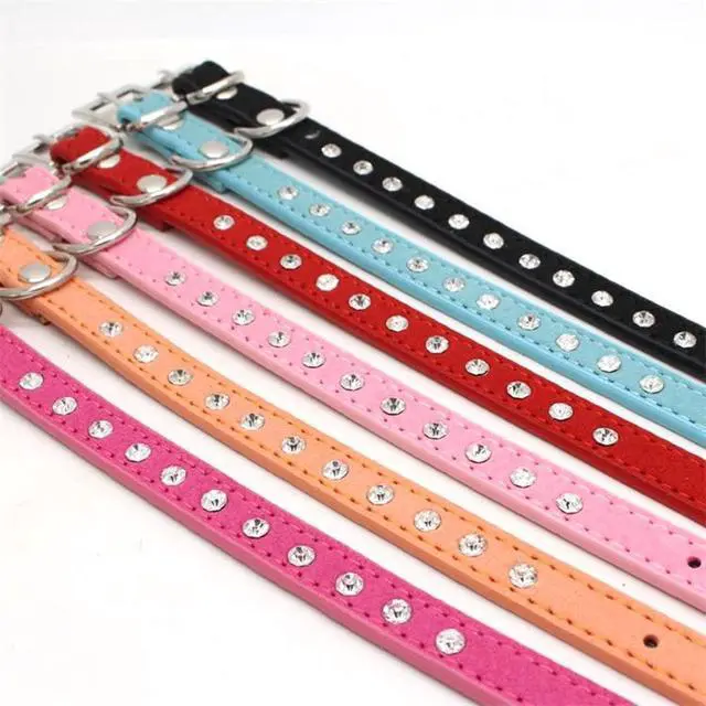 Alt view image 6 of 7 - Rhinestone Dog Collars for Small Dogs Female Bling Diamond Cat Collar XS