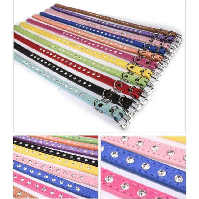 Alt view image 7 of 7 - Rhinestone Dog Collars for Small Dogs Female Bling Diamond Cat Collar XS