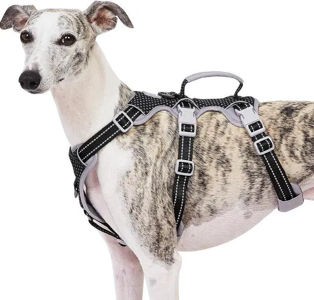 Main image of Escape Proof Harness, No Slip Dog Harness Escape Proof, Fully Reflective Harness with Handle, Breathable, Durable, Adjustable Vest for Medium Dogs Walking and Training Gear (Black, M)