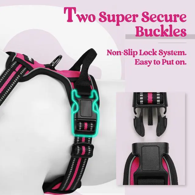 Alt view image 3 of 7 - Dog Harness, No Pull for Large Dogs with 2 Leash Clips, Pet Vest