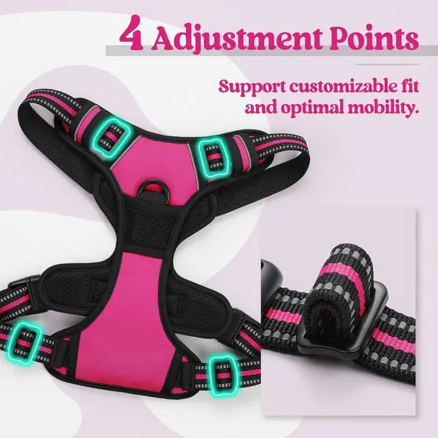 Alt view image 4 of 7 - Dog Harness, No Pull for Large Dogs with 2 Leash Clips, Pet Vest