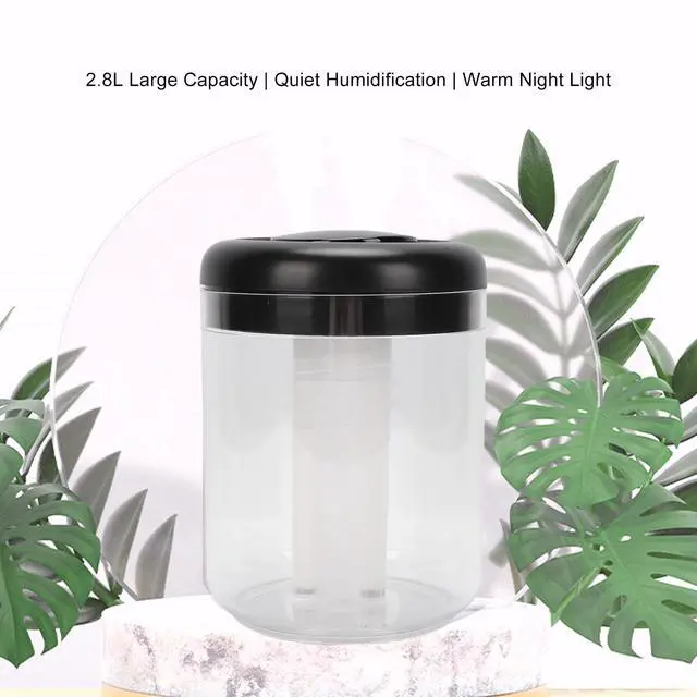Alt view image 2 of 7 - Top Fill Humidifier, 2.8L Tank Quiet Cool Mist Humidifier for Bedroom with 3 Modes Digital Display 7 Color Night Light USB Interface Oil Diffuser for Home Office (Black)