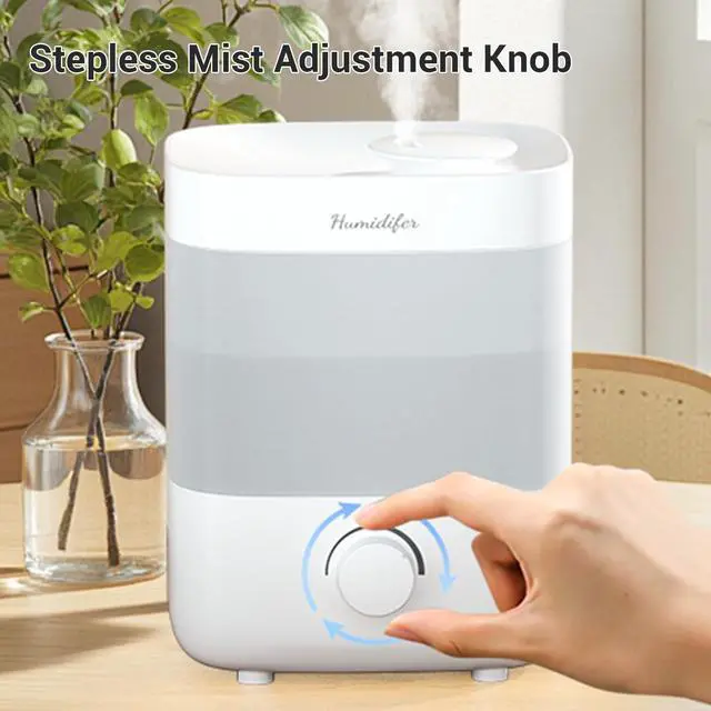 Alt view image 2 of 7 - Top Fill Humidifier for Bedroom, 2L Capacity 25dB Quiet Cool Mist Air Humidifiers for Large Room, Baby Nursery, Plant, Indoor Essential Oil Diffuser Easy to Clean