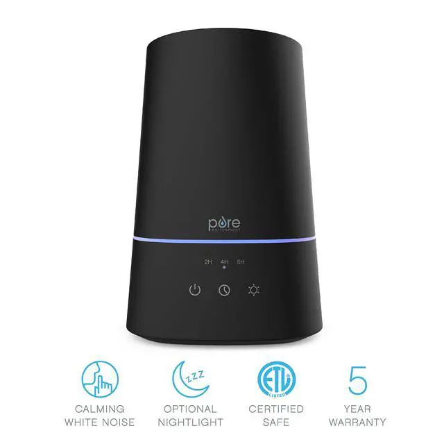Alt view image 3 of 7 - HUME Max - Easy Top-Fill Ultrasonic Cool Mist Humidifier, 3.7-L (1 Gallon) Water Tank, 3 Mist Settings, & Auto Shut-Off Timer - Ideal for Large Bedrooms, Nurseries & Dry Areas (Black)