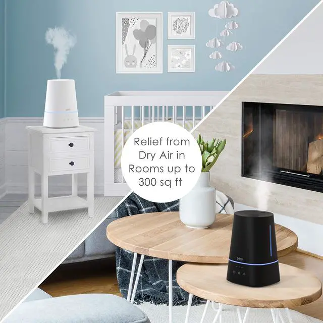 Alt view image 4 of 7 - HUME Max - Easy Top-Fill Ultrasonic Cool Mist Humidifier, 3.7-L (1 Gallon) Water Tank, 3 Mist Settings, & Auto Shut-Off Timer - Ideal for Large Bedrooms, Nurseries & Dry Areas (Black)