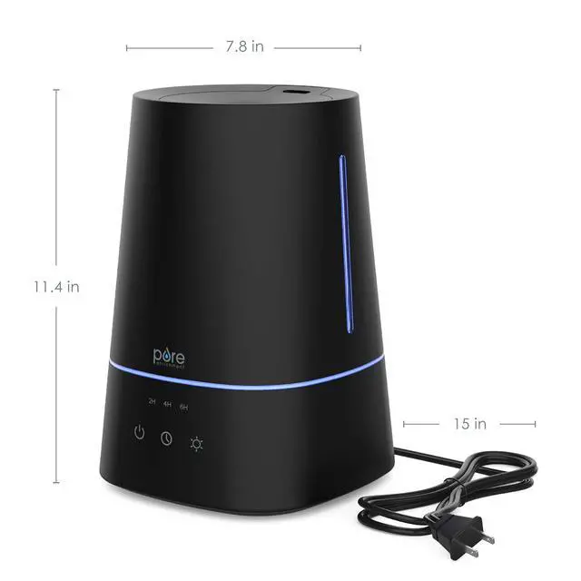 Alt view image 7 of 7 - HUME Max - Easy Top-Fill Ultrasonic Cool Mist Humidifier, 3.7-L (1 Gallon) Water Tank, 3 Mist Settings, & Auto Shut-Off Timer - Ideal for Large Bedrooms, Nurseries & Dry Areas (Black)