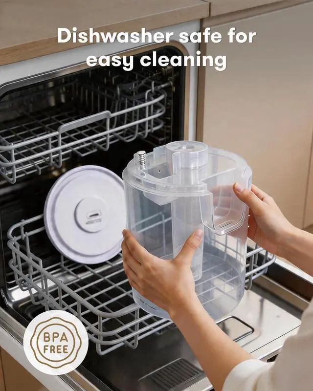 Alt view image 7 of 7 - Humidifiers for Bedroom,1.06Gal(4L) humidifier for baby Dishwasher-Safe Tank Easy Clean,3-in-1 Humidifier & Aroma Diffuser & Night Light,Top Fill,360° Ultra-Fine Spray,Auto Shut-Off,Home,Nursery,White
