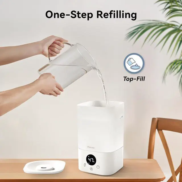 Alt view image 3 of 5 - Top Fill Humidifiers for Bedroom, 3.2L Tank for Large RoomQuiet Ultrasonic Humid Evaporative