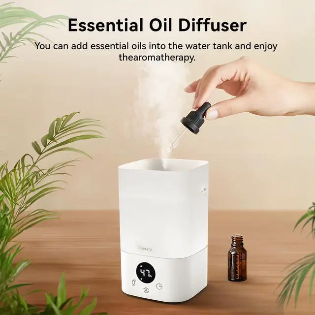 Alt view image 4 of 5 - Top Fill Humidifiers for Bedroom, 3.2L Tank for Large RoomQuiet Ultrasonic Humid Evaporative