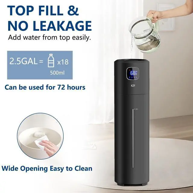 Alt view image 3 of 7 - 9L Humidifiers for Bedroom Large Room