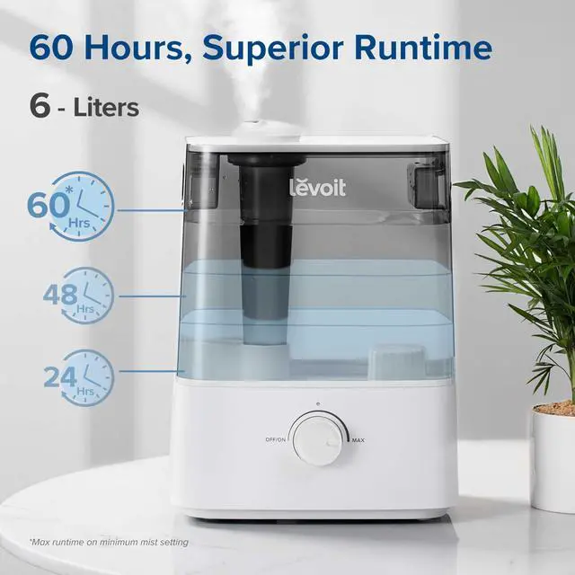 Alt view image 2 of 6 - Classic300 Ultrasonic Top Fill Humidifier, Extra Large 6L Tank, 60H