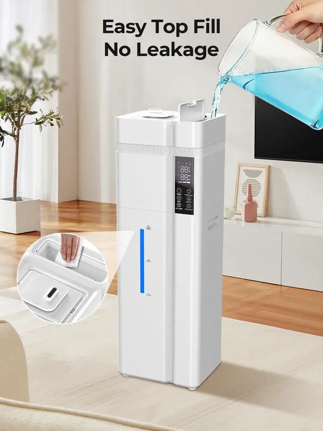 Alt view image 6 of 7 - 13L/3.43Gal Humidifier Large Room, 800ft² Coverage, 100H Runtime, Auto Humidity Control, Top Fill, Humidifiers for Bedroom, 35dB Quiet, Sleep Mode, Aroma Diffuser, 24H Timer, Auto Shut-off Protection