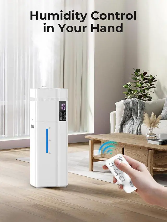 Alt view image 7 of 7 - 13L/3.43Gal Humidifier Large Room, 800ft² Coverage, 100H Runtime, Auto Humidity Control, Top Fill, Humidifiers for Bedroom, 35dB Quiet, Sleep Mode, Aroma Diffuser, 24H Timer, Auto Shut-off Protection