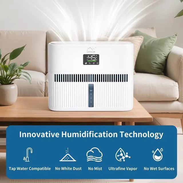 Alt view image 3 of 7 - Evaporative Humidifiers for Bedroom up to 300 ft² 5L Tank Top Fill