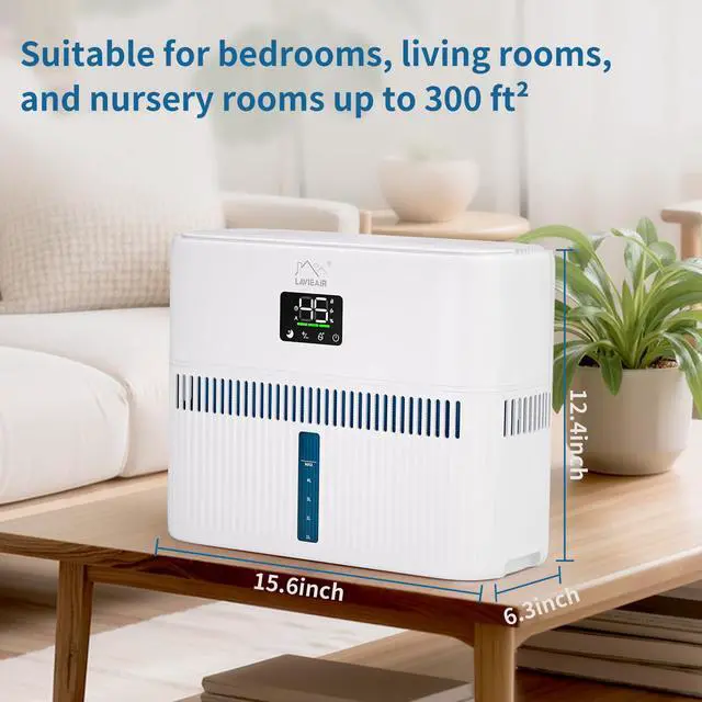 Alt view image 6 of 7 - Evaporative Humidifiers for Bedroom up to 300 ft² 5L Tank Top Fill