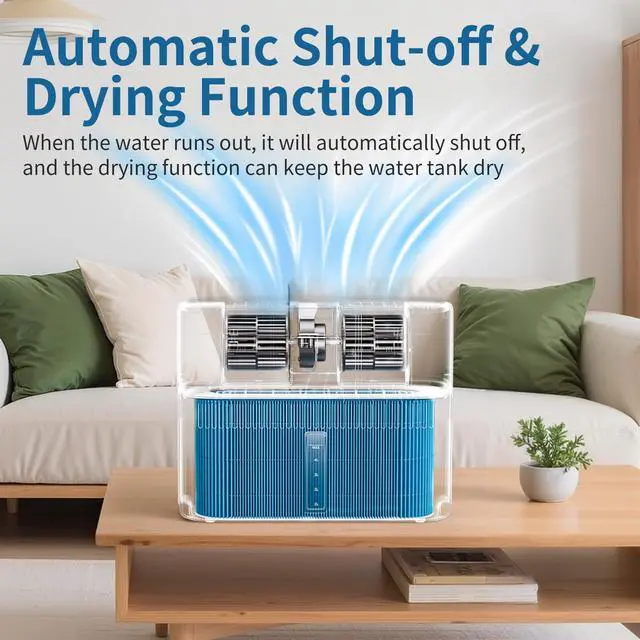 Alt view image 5 of 7 - Evaporative Humidifiers for Bedroom up to 300 ft² 5L Tank Top Fill