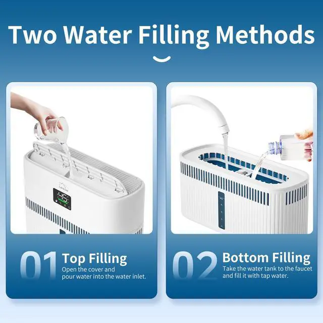 Alt view image 7 of 7 - Evaporative Humidifiers for Bedroom up to 300 ft² 5L Tank Top Fill