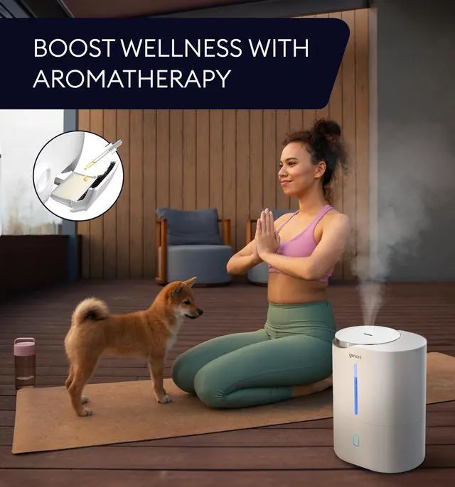 Alt view image 6 of 7 - Ultrasonic Cool Mist Humidifier for Bedroom, Large Rooms, Home, 4L - Easy Fill & Clean Humidifier for Plants w/Auto Shut-off, 40H Runtime - Quiet, Top Fill Air Humidifier