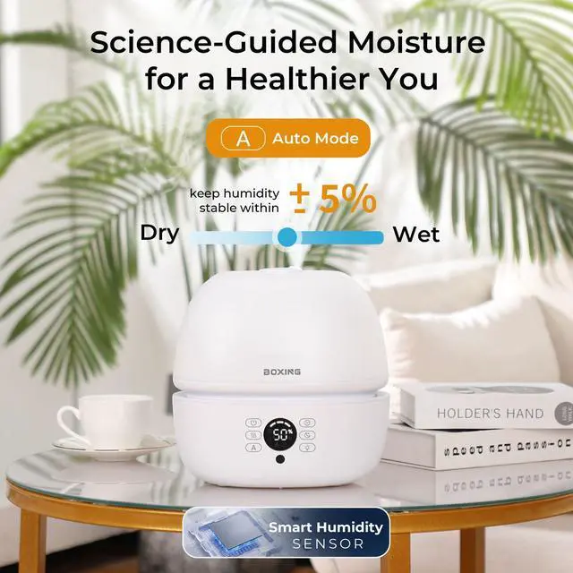 Alt view image 2 of 7 - Top Fill Humidifiers for Bedroom Baby with Humidistat, 20dB Quiet Air Humidifier for Large Room & Indoor Plants with Remote, Cool Mist Diffuser for Home, 7 Color Light, Essential Oil Tray,Timer