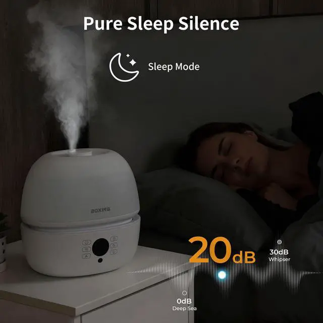 Alt view image 6 of 7 - Top Fill Humidifiers for Bedroom Baby with Humidistat, 20dB Quiet Air Humidifier for Large Room & Indoor Plants with Remote, Cool Mist Diffuser for Home, 7 Color Light, Essential Oil Tray,Timer