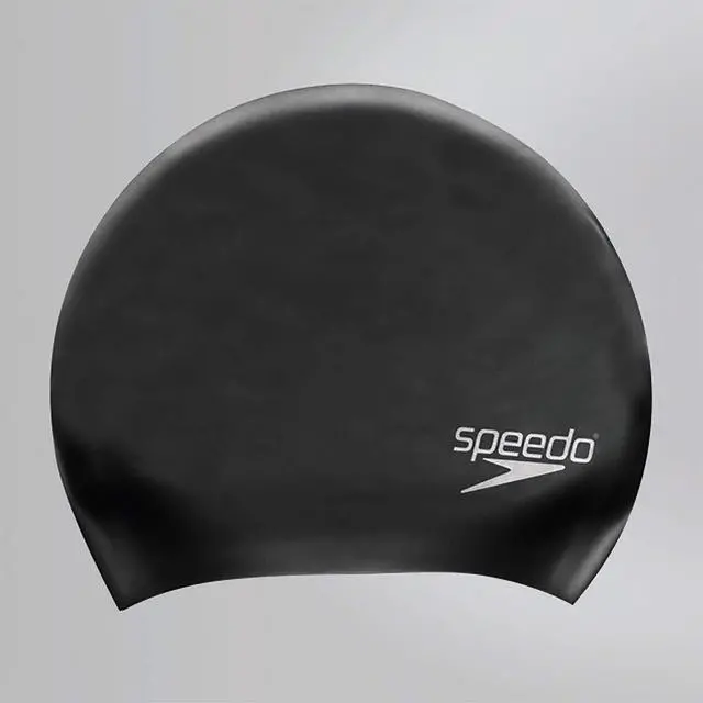 Main image of Unisex Long Hair Swim Cap, Black, One Size